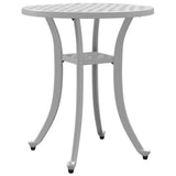 Table de jardin blanc Ø48x53 cm aluminium coulé