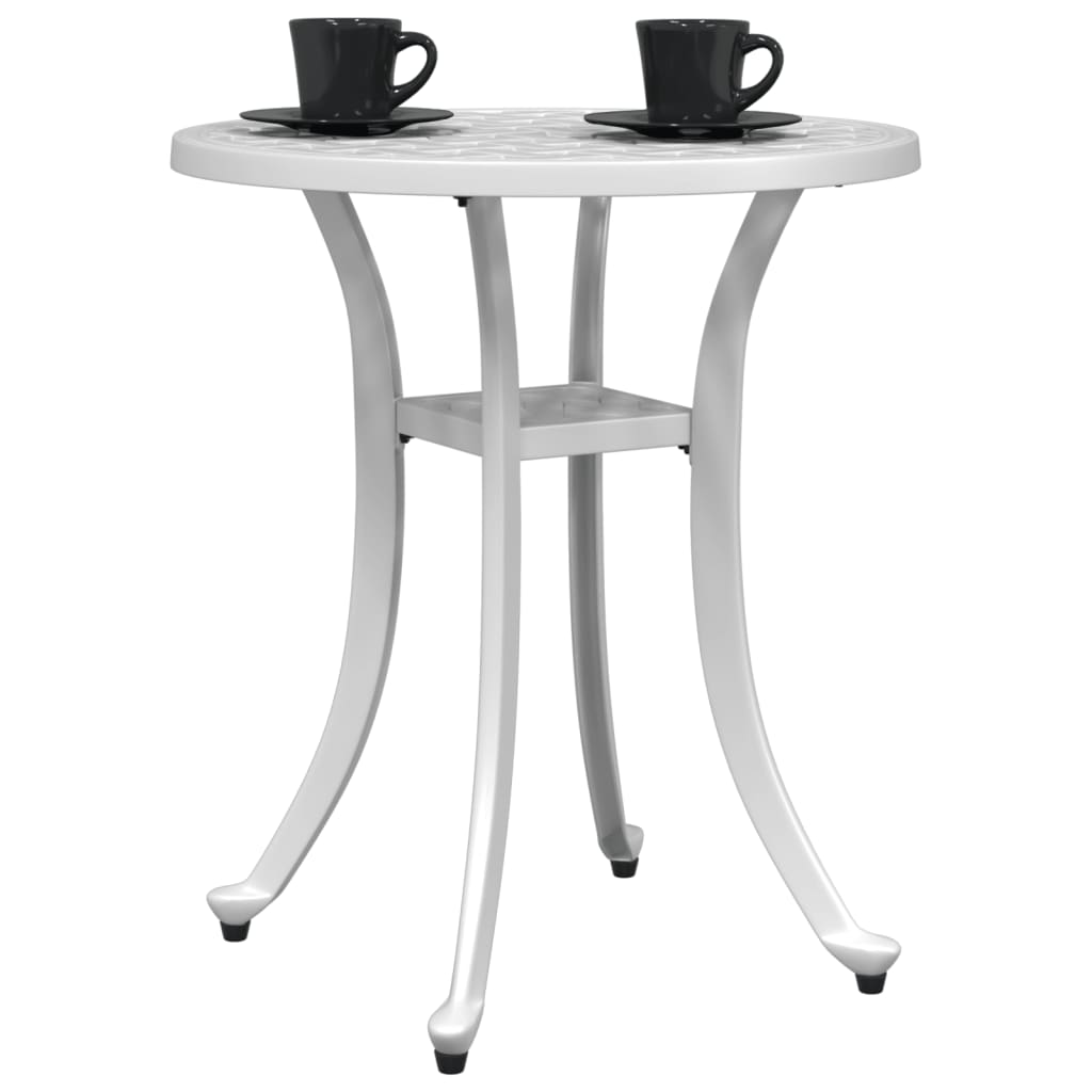 Table de jardin blanc Ø48x53 cm aluminium coulé