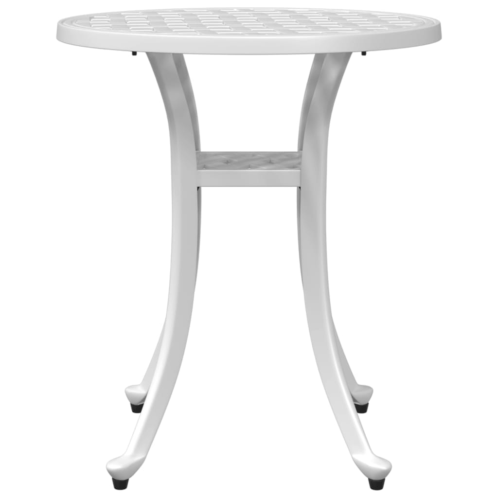 Table de jardin blanc Ø48x53 cm aluminium coulé