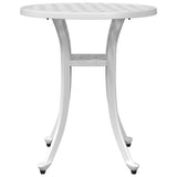 Table de jardin blanc Ø48x53 cm aluminium coulé