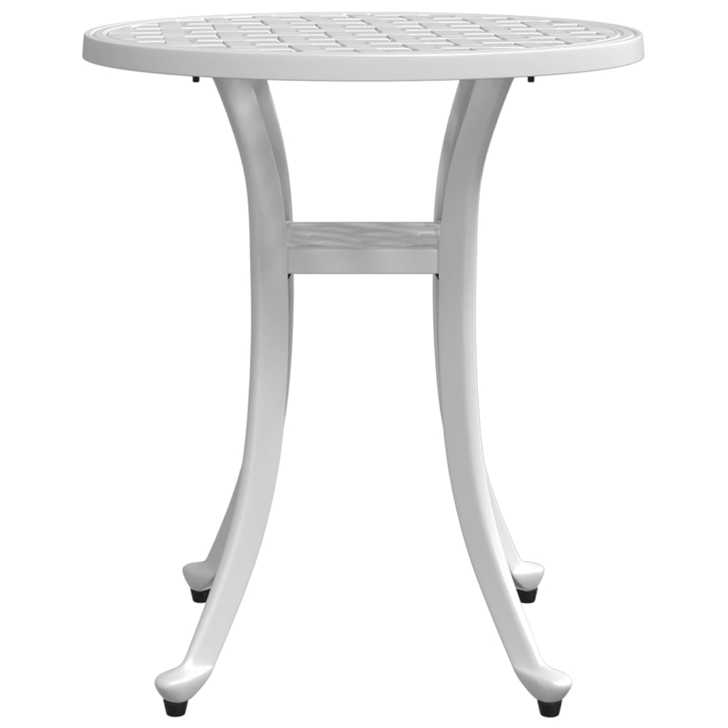 Table de jardin blanc Ø48x53 cm aluminium coulé