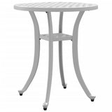 Table de jardin blanc Ø48x53 cm aluminium coulé