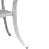 Table de jardin blanc Ø48x53 cm aluminium coulé