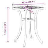 Table de jardin blanc Ø48x53 cm aluminium coulé