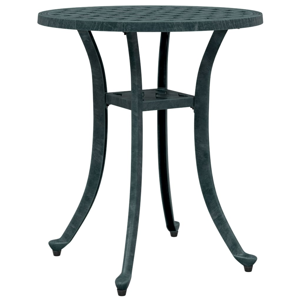 Table de jardin vert Ø48x53 cm aluminium coulé