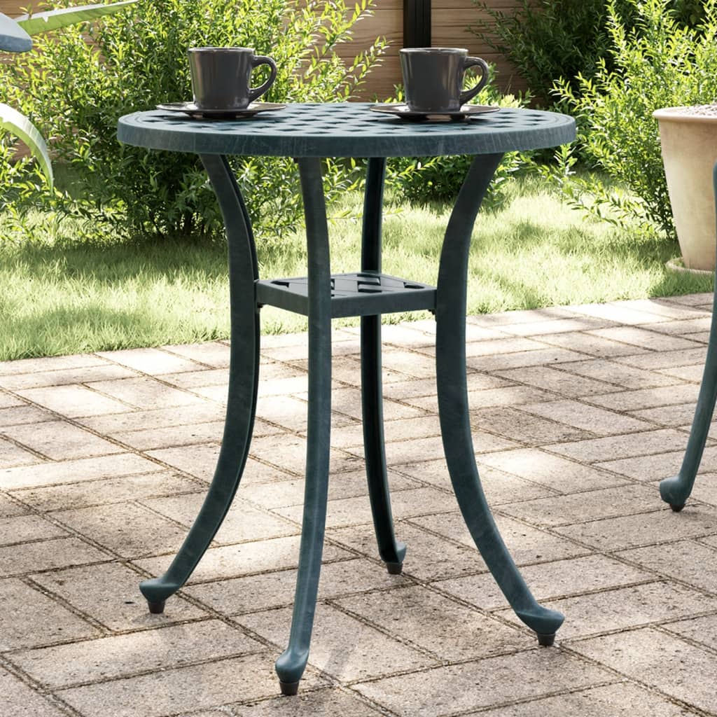 Table de jardin vert Ø48x53 cm aluminium coulé