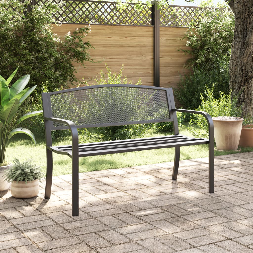 Banc de jardin 119 cm noir acier