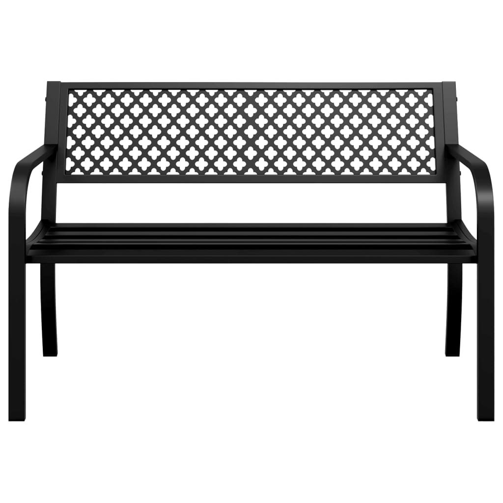 Banc de jardin 119 cm noir acier