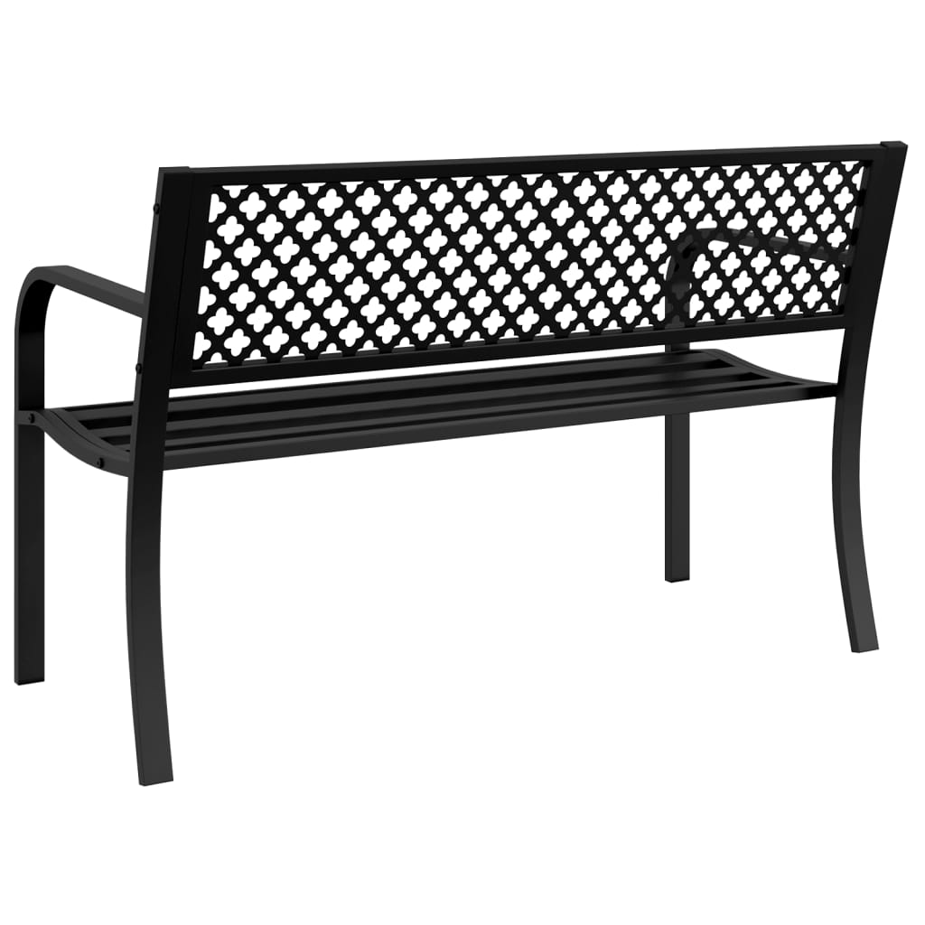 Banc de jardin 119 cm noir acier