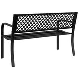 Banc de jardin 119 cm noir acier