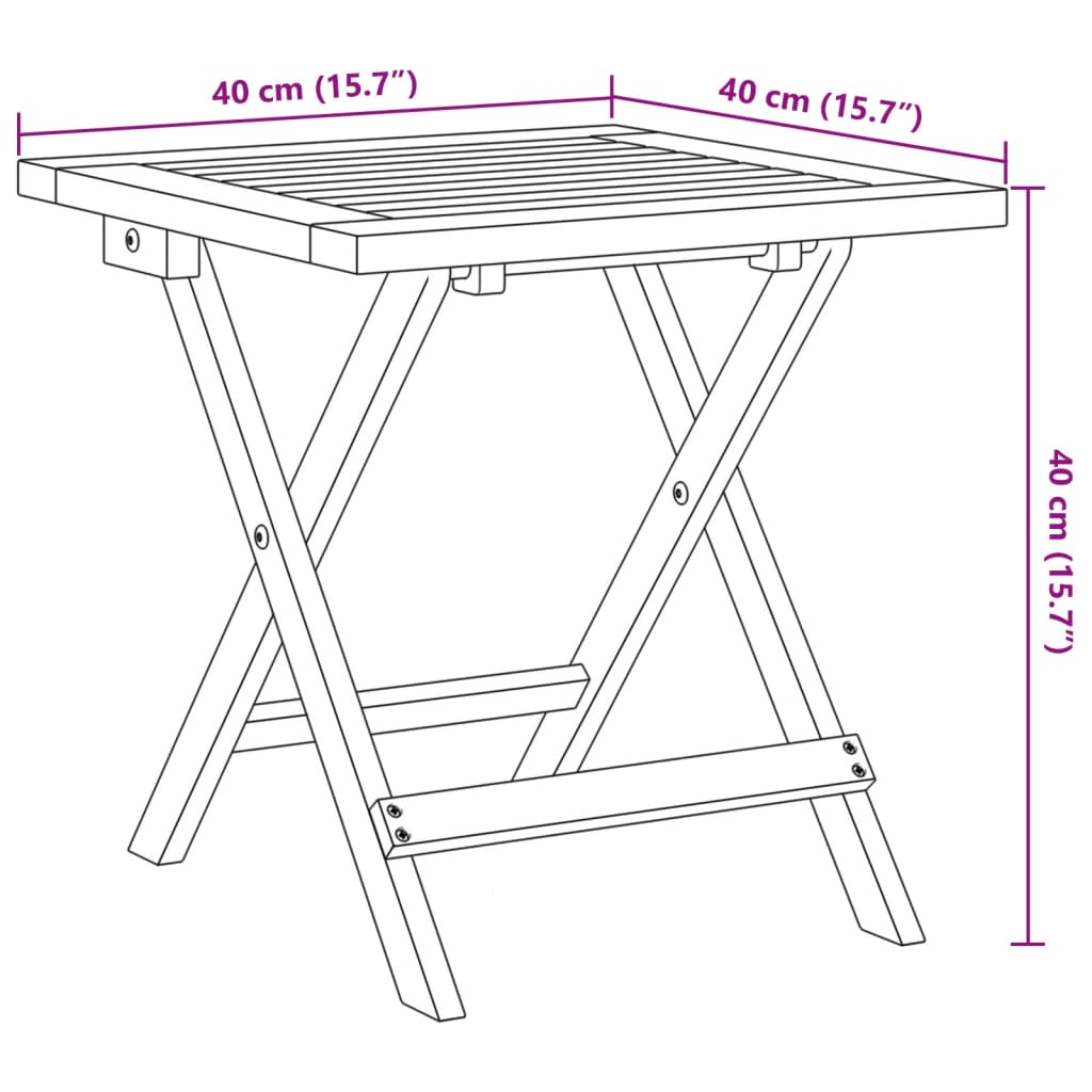 Table d’appoint de jardin 40x40x40 cm bois d'acacia massif