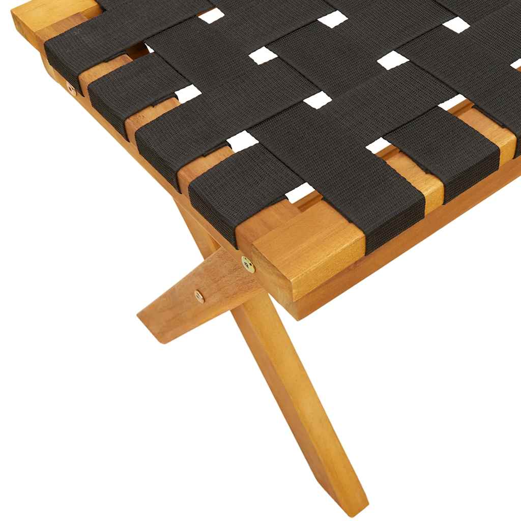 Black garden bench made of solid acacia wood and fabric