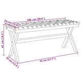 Banc de jardin noir bois massif d'acacia et tissu