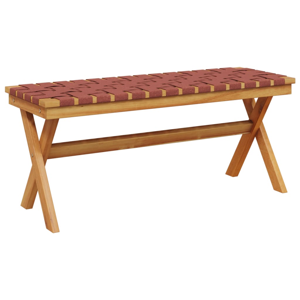 Banc de jardin rouge bois massif d'acacia et tissu