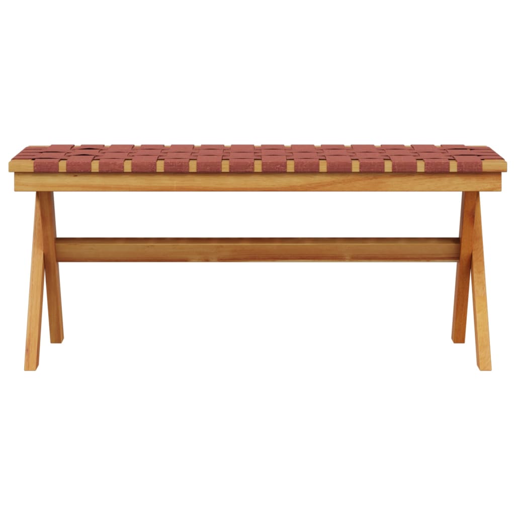 Banc de jardin rouge bois massif d'acacia et tissu