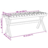 Banc de jardin rouge bois massif d'acacia et tissu