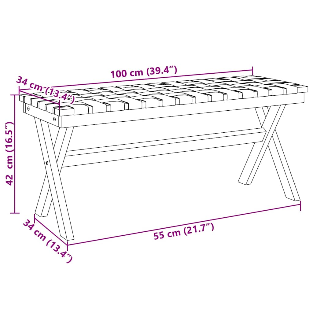 Banc de jardin bleu foncé bois massif d'acacia et tissu