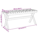 Banc de jardin bleu foncé bois massif d'acacia et tissu