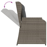 Banc inclinable de jardin avec coussins gris résine tressée