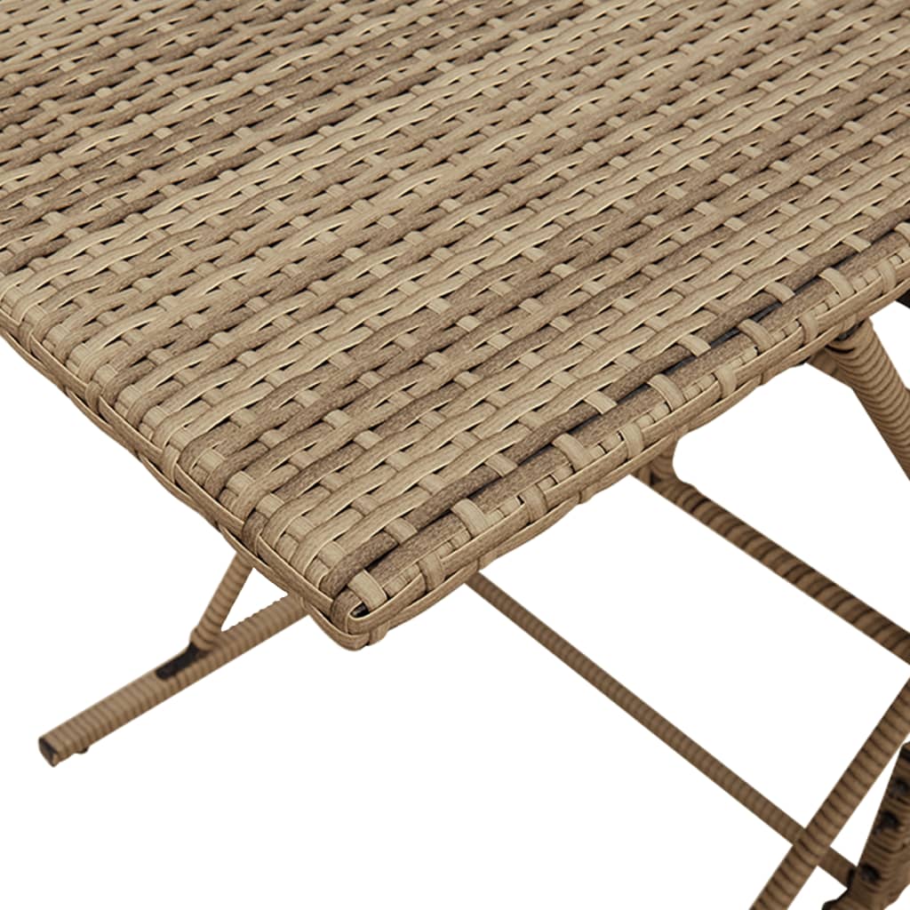 Ensemble à manger de jardin et coussins 7 pcs beige poly rotin