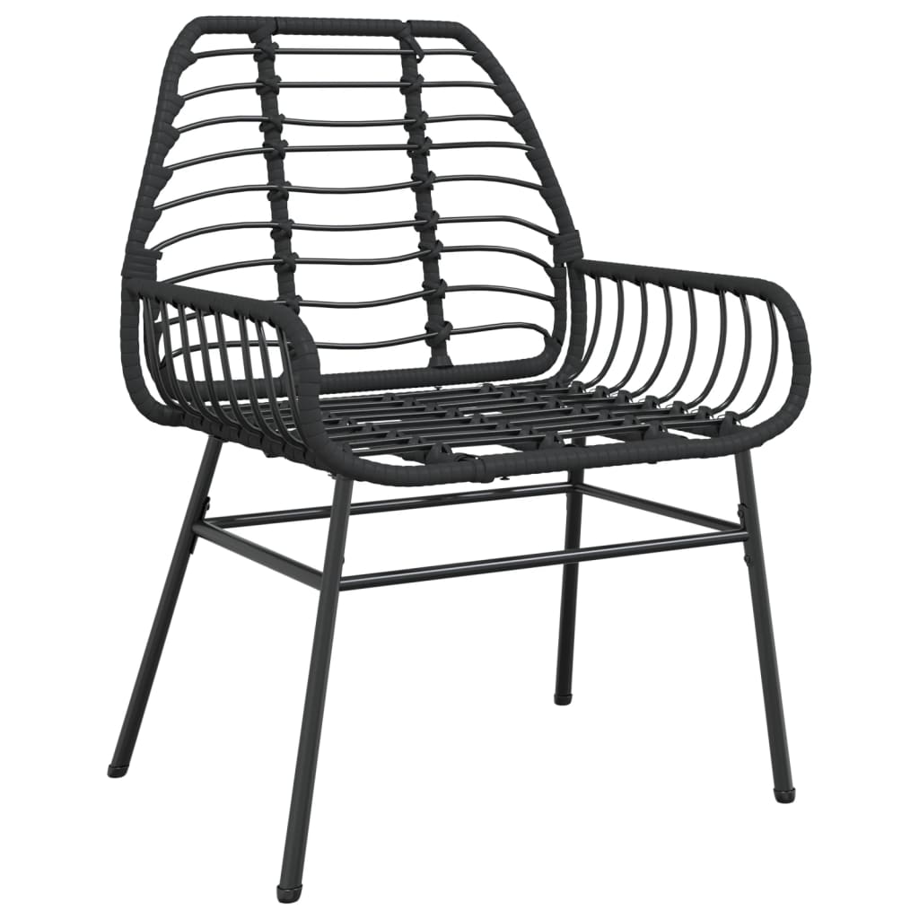 Chaises de jardin lot de 2 Noir Résine tressée