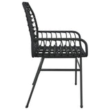 Chaises de jardin lot de 2 Noir Résine tressée