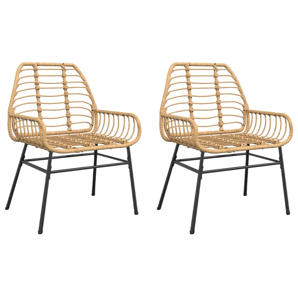 Chaises de jardin lot de 2 marron résine tressée