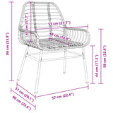 Chaises de jardin lot de 2 marron résine tressée