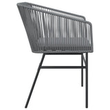 Chaises de jardin lot de 2 avec coussins gris résine tressée