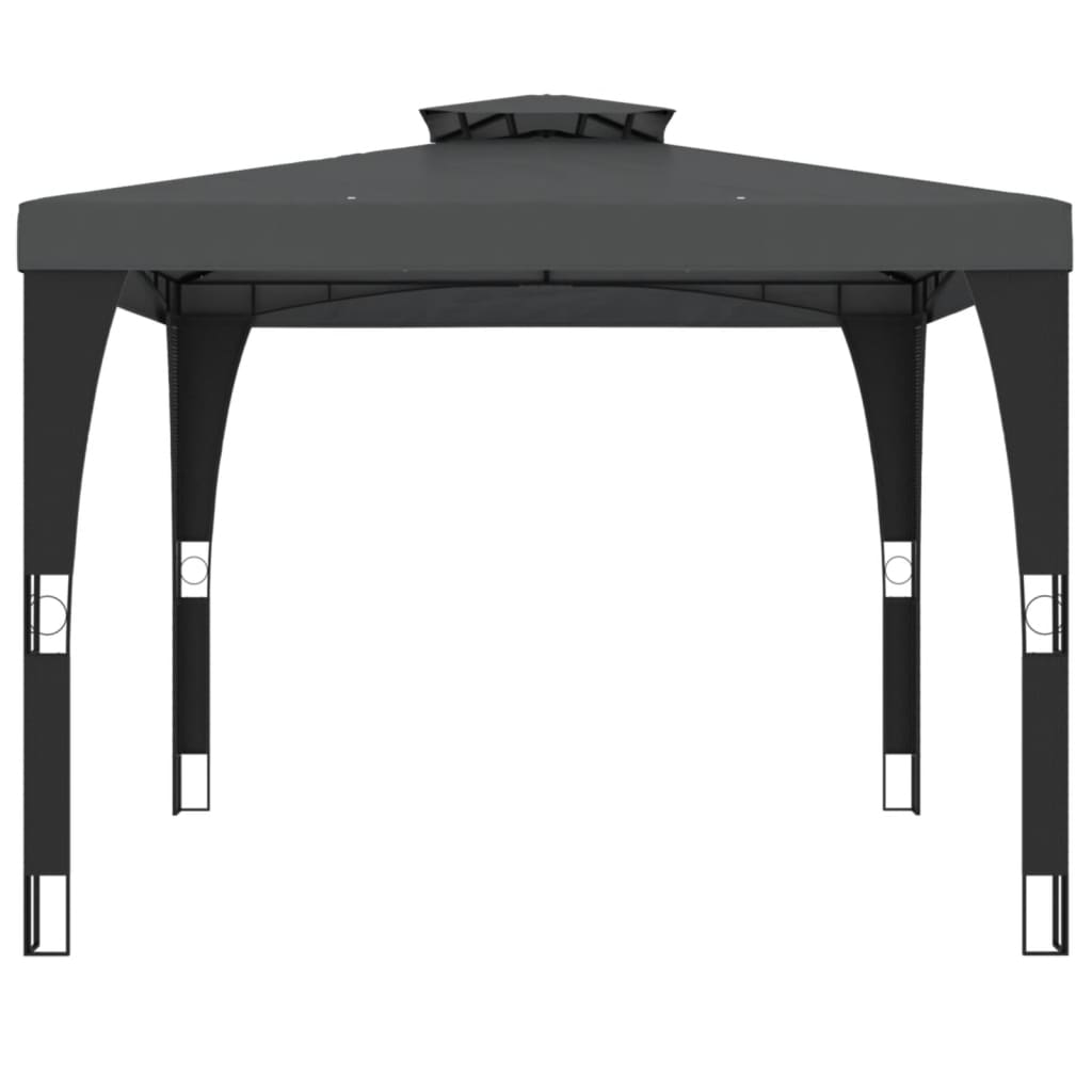 Double roof arbour anthracite 2.98x2.98 m steel