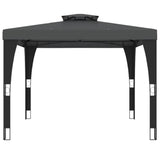 Double roof arbour anthracite 2.98x2.98 m steel