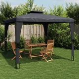 Double roof arbour anthracite 2.98x2.98 m steel