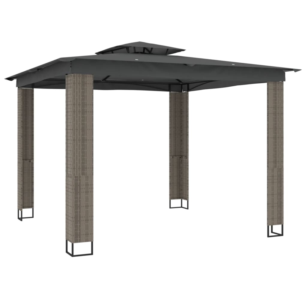 Double roof arbour anthracite 2.94x2.94 m steel