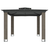 Double roof arbour anthracite 2.94x2.94 m steel