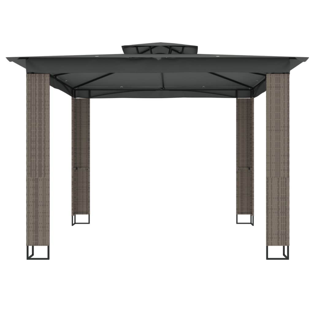 Double roof arbour anthracite 2.94x2.94 m steel