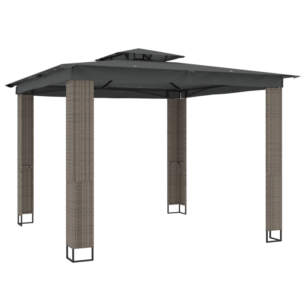 Double roof arbour anthracite 2.94x2.94 m steel