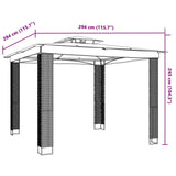 Double roof arbour anthracite 2.94x2.94 m steel