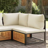 Garden sofa without armrests cushions solid acacia wood