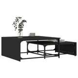 Nesting Coffee Tables 2 pcs Black Engineered Wood and Metal