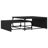 Nesting Coffee Tables 2 pcs Black Engineered Wood and Metal