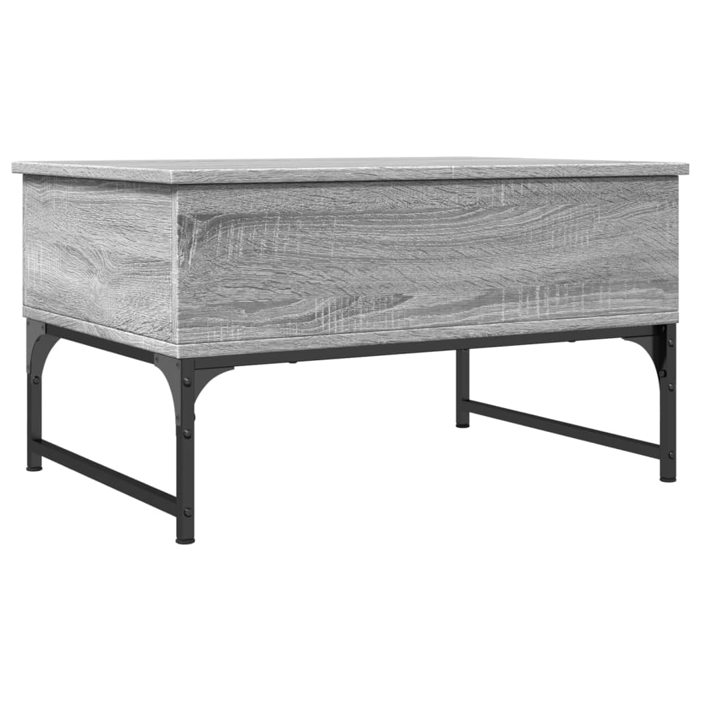 Sonoma grauer Couchtisch 70x50x40 cm aus Holzwerkstoff und Metall