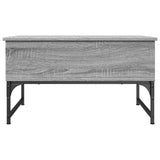 Sonoma grauer Couchtisch 70x50x40 cm aus Holzwerkstoff und Metall