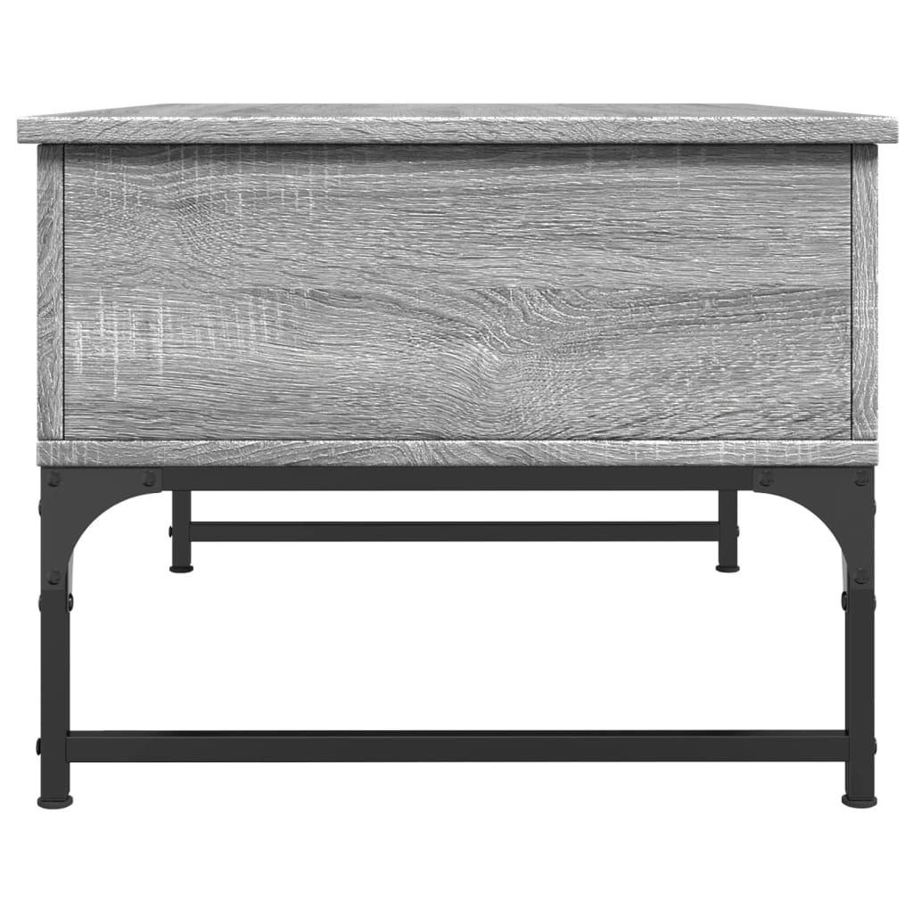 Sonoma grauer Couchtisch 70x50x40 cm aus Holzwerkstoff und Metall