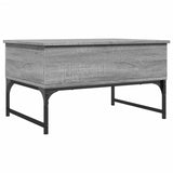 Sonoma grauer Couchtisch 70x50x40 cm aus Holzwerkstoff und Metall