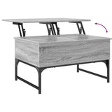 Sonoma grauer Couchtisch 70x50x40 cm aus Holzwerkstoff und Metall