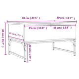 Sonoma grauer Couchtisch 70x50x40 cm aus Holzwerkstoff und Metall