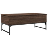 Coffee table brown oak 100x50x40cm engineered wood and metal