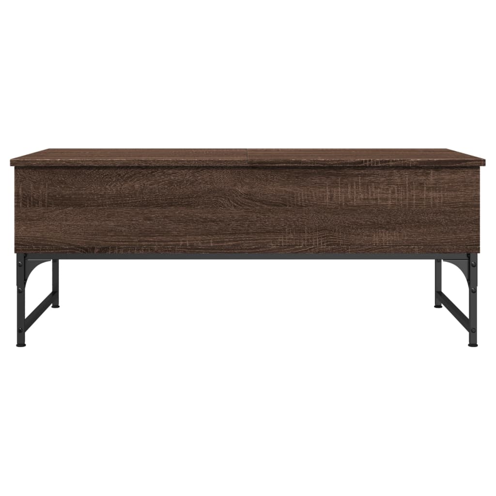 Coffee table brown oak 100x50x40cm engineered wood and metal