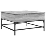 Sonoma grauer Couchtisch 80x80x45 cm aus Holzwerkstoff und Metall