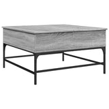 Sonoma grauer Couchtisch 80x80x45 cm aus Holzwerkstoff und Metall